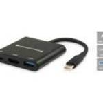 Conceptronic Notebook Dokkoló - DONN01B (USB-C to HDMI+USB-C PD: 60W+USB-A 3.0, fekete) - CONCEPTRONI fotó