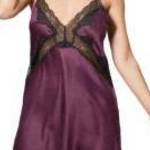 bordó fekete csipkés selyem hálóing L-s h: 98 cm mb: 112 cm Ann Summers fotó
