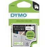Feliratozógép szalag tartós poliészter Dymo D1 S0718060/16959 12mmx5, 5m, ORIGINAL, fekete/fehér fotó