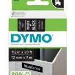 Feliratozógép szalag Dymo D1 S0720610/45021 12mmx7m ORIGINAL fehér/fekete fotó