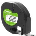 Feliratozógép szalag Dymo Letratag S0721510/59421 papír 12mmx4m, ORIGINAL fekete/fehér fotó