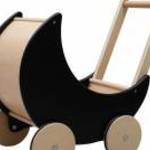 Fa babakocsi, járókeret gyerekeknek 2in1 Montessori Baby Mix fekete - BABY MIX fotó