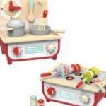 Tooky Toy 2in1 Konyhaszett és BBQ grillsütő fa játék fotó