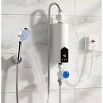 Elektromos digitális hőmérséklet-szabályozós, tartály nélküli átfolyós vízmelegítő 3500 W fotó
