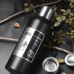 Vákuum szigetelt rozsdamentes acél termosz fekete 1000 ml fotó