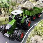 Élethű 42cm-es farm traktor játékkészlet pótkocsival fotó
