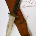 SHEFFIELD BOWIE KNIFE ... VADÁSZ TŐR BŐR TOKKAL ÉS FA MARKOLATTAL X fotó