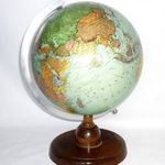 JRO GLOBE NÉMET VINTAGE FÖLDGÖMB , FA TALPPAL fotó