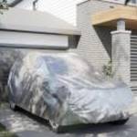 vidaXL ezüstszínű teljes autóhuzat SUV-hoz csatos hevederekkel L fotó
