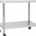 vidaXL rozsdamentes acél konyhai munkaasztal kerekekkel 100x45x85 cm fotó