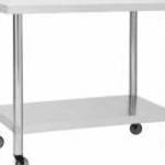 vidaXL rozsdamentes acél konyhai munkaasztal kerekekkel 100x30x85 cm fotó