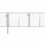 vidaXL ezüstszínű acél kertkapu 400 x 100 cm fotó