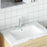 vidaXL fehér négyszögletű kerámia fürdőszobai mosdókagyló 60x40x21 cm fotó