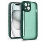 Apple iPhone 15 hátlap kameravédő peremmel, lencsevédő üveggel - Variete - sötétzöld - Haffner fotó