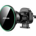 JOYROOM autós tartó (szellőzőre, mágneses, 360°, gyorstöltő, 15W, wireless) FEKETE fotó