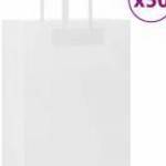vidaXL 50 db fehér papírzacskók fogantyúkkal 32x17x44 cm fotó