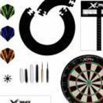 XQMAX komplett dart csomag Tournament black (tábla, fekete falvédő, felírótábla + kellékek) fotó