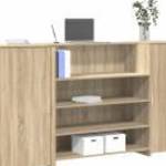 vidaXL recepciós pult sonoma tölgy 200x50x103, 5 cm szerelt fa fotó