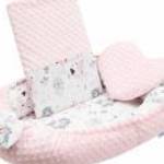 Luxus babafészek párnával és paplannal New Baby Minkyből rózsaszín - NEW BABY fotó
