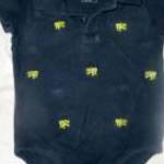 kék rövid ujjú ing body 6-12 hó 68 - 74 cm BabyGap béka hímzés fotó
