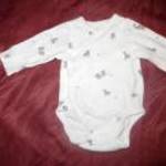 H&M oldalt patentos hosszú ujjú body 1-2 hó 56 cm zebra fotó