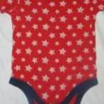 rövid ujjú body 9-12 hó 74 - 80 cm TU piros csillag mintás fotó