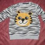 H&M szürke pulóver 9-12 hó 74 - 80 cm tigris minta fotó