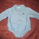 Next kék galléros hosszú ujjú ing body 3 hó 56-62 cm fotó