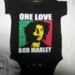 fekete rövid ujjú body 62 - 68 cm Bob Marley fotó