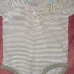 galléros barna csíkos rövid ujjú body 3 hó 62 cm Carter's fotó