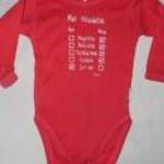 piros feliratos hosszú ujjú body 9 hó 74 cm Kynga fotó