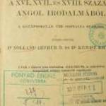 Dr. Yolland Arthur Szemelvények a XVI., XVII., és XVIII. század angol irodalmából / könyv 1941 fotó