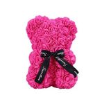 Rózsa maci, örök virág maci díszdobozban 25 cm - pink fotó