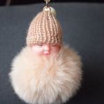 Új! Kulcstartó, táskadísz pompom, alvó baba fotó