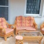 Rattan hat részes természetes ülőgarnitúra fotó