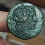 Thrákia, Maroneia nagy bronz érme Dionüszosz istennő portréjával ZÖLD PATINA 1FT NMÁ fotó