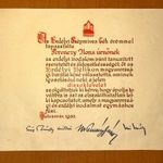 Az Erdélyi Szépmíves Céh névre szóló díszoklevele. 1935. Bánffy Miklós, Kemény János és Kós Károly fotó
