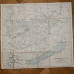 Magyarország + Balaton autóbusz és vasúti térkép a visszatért területekkel kétoldalas 57X52cm fotó