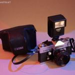 PETRI TTL 35mm SLR Tükrös Cserélhető Objektíves Analóg Filmes Kamera Objektívvel fotó