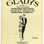 Gebhardt Béla (1901-1990), kottaborító grafika, Bolváry Ferenc: Gladys zenemű kottája, 33, 1x25, 6 c fotó