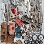 Régi játék fémépítő készlet többféle, vegyesen (Pajtás, Merkur, Construction, Marklin, Technokid) fotó