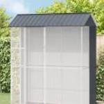 vidaXL Madár kalitka Antracit 215 x 110 x 247 cm Horganyzott acél fotó