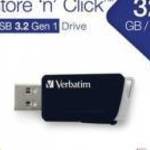 Pendrive, 32GB, USB 3.2, 80/25MB/sec, VERBATIM "Store n Click", fekete fotó