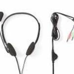 Nedis headset - 2x 3, 5 mm jack - Fekete fotó