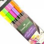 Faber-castell neon filctoll készlet – 5 vékony hegyű, ergonomikus fogású toll fotó
