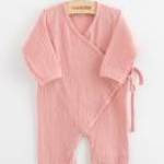 Baba muszlin kezeslábas New Baby pink - NEW BABY fotó