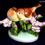 MADÁRKÁK VIRÁGZÓ FAÁGON ... HERENDI ! PORCELÁN FIGURA ! fotó