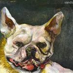 BULLDOG ... 1918 -ban FESTETT OLAJ FESTMÉNY DEKORATÍV KERETBEN fotó