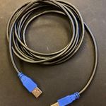 USB A-B kábel fekete 3 méter használt 1Ft-ról fotó