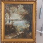 (K) Gyönyörű tájképfestmény (Hunyadi Gábor ?) 50x60 cm kerettel fotó